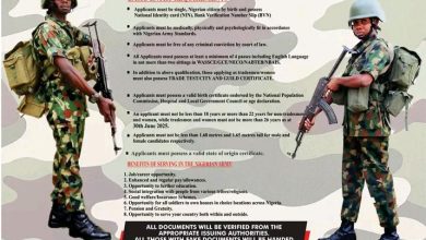 Nigerian Army Announces 2025 Recruitment