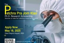 Petchra Pra Jom Klao Ph.D. Research Scholarship: Applications Open for Academic Year 1/2025