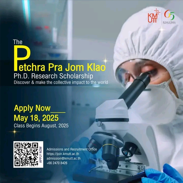Petchra Pra Jom Klao Ph.D. Research Scholarship: Applications Open for Academic Year 1/2025