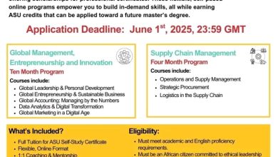Fully Funded Graduate Certificates at ASU for Young African Leaders