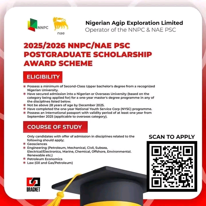 NNPC & NAE PSC Postgraduate Scholarship Award Scheme 2025/2026